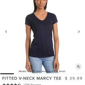NWT Mott & Bow Navy Perfect V-Neck “Marcy” Tee XS